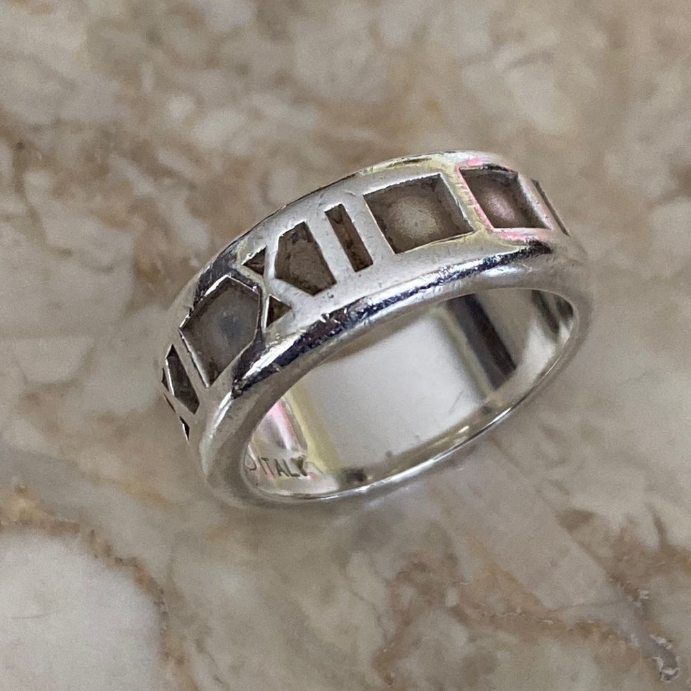 Tiffany & Co. Atlas Ring 925 Sterling Silver Vintage